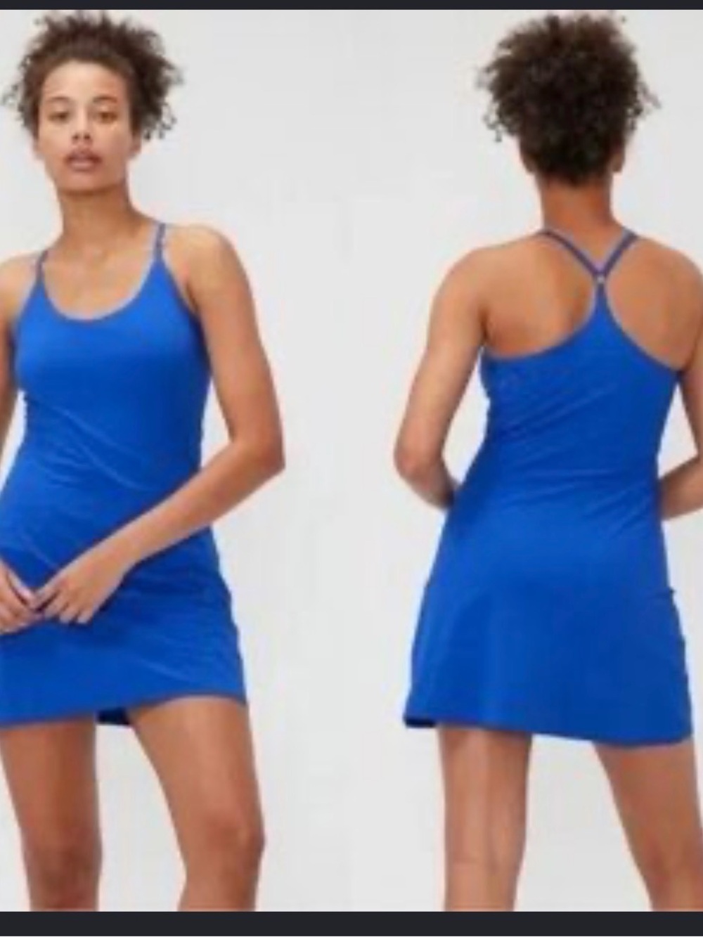 Outdoor Voices Royal Blue Racerback Tank Dress with inbuilt shorts
